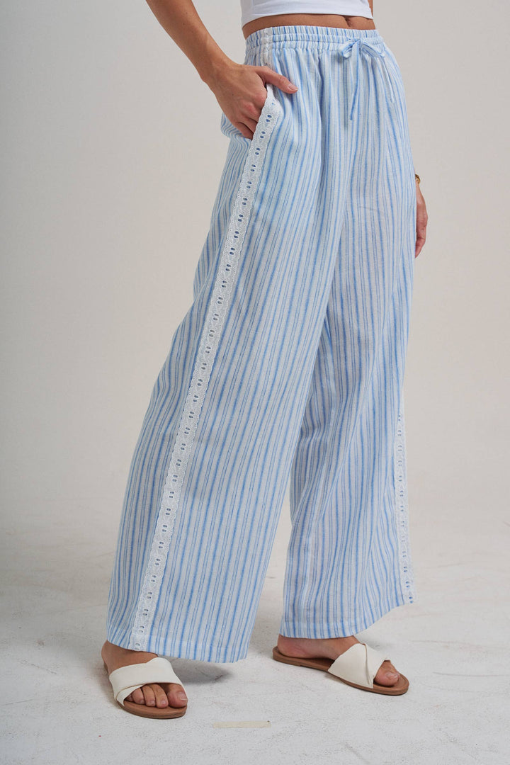 Blue Lace & Linen Bottoms