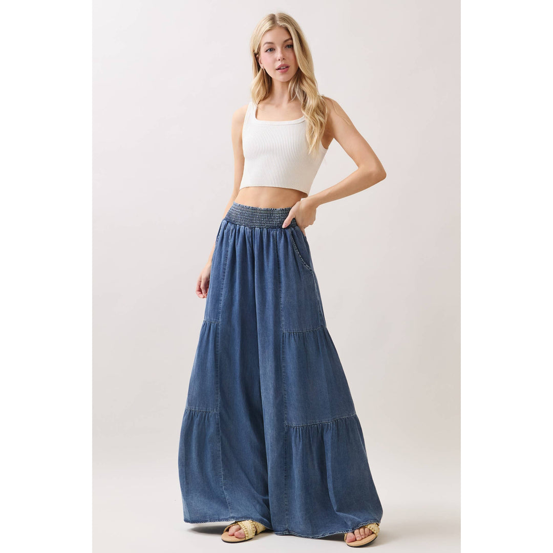 DENIM TENCEL WIDE LEG PANTS - VP3587A - Baycreek & Co