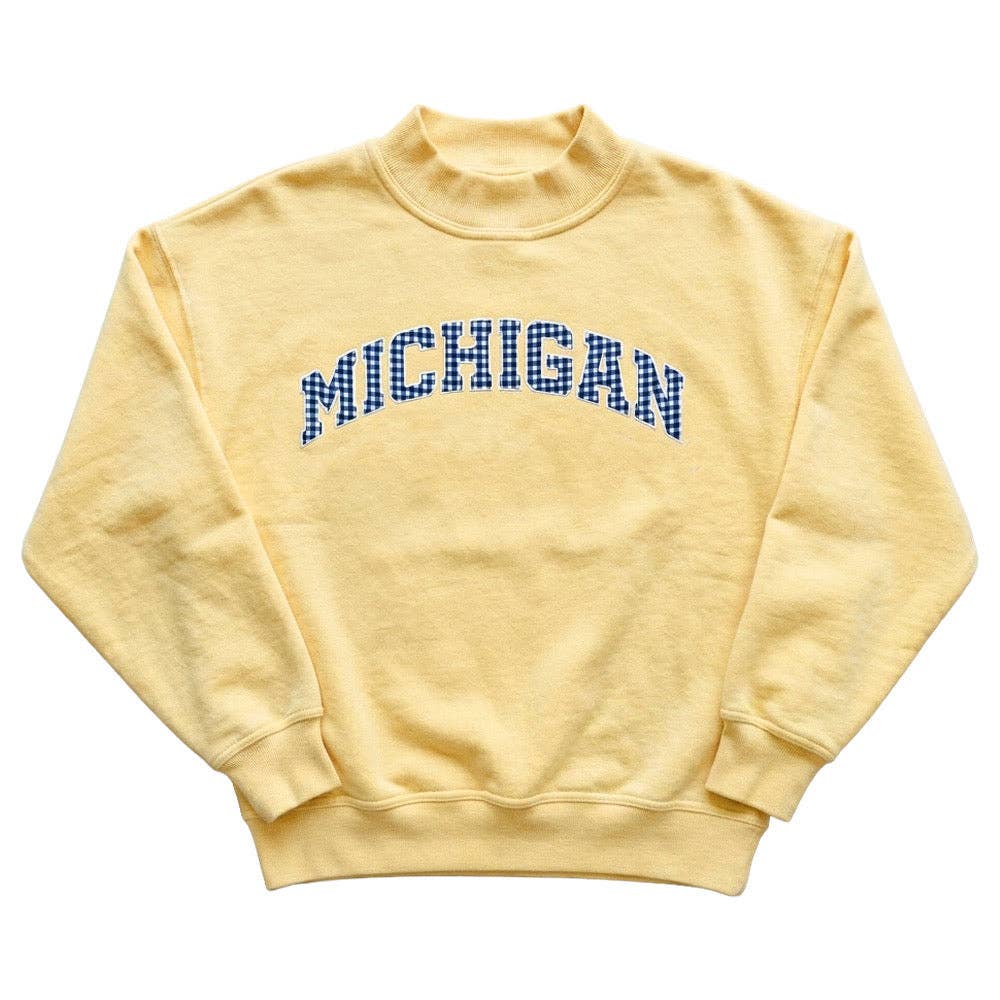 Michigan Butter Yellow Mock Neck