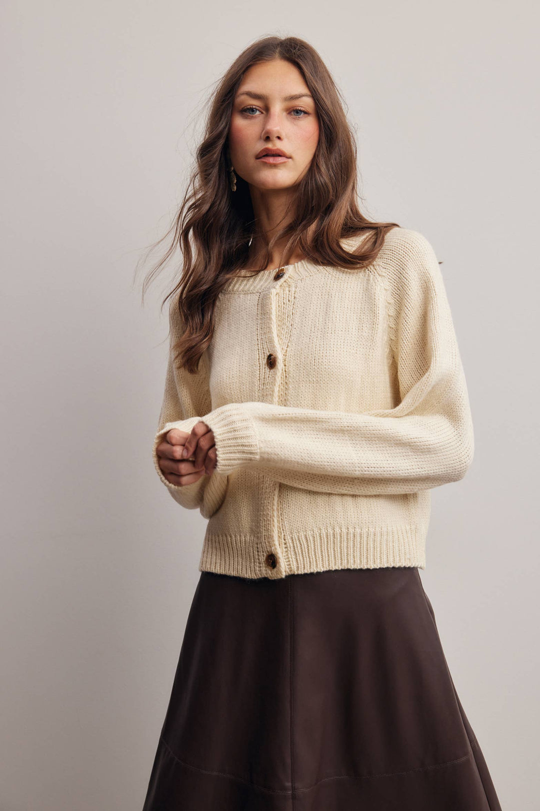 Classic Knit Button Front Cardigan FSW0059: Red / Contemporary / XL - Baycreek & Co