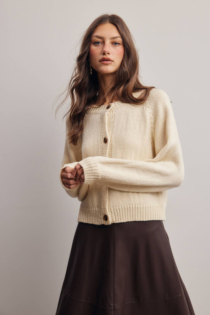 Classic Knit Button Front Cardigan FSW0059: Red / Contemporary / XL - Baycreek & Co