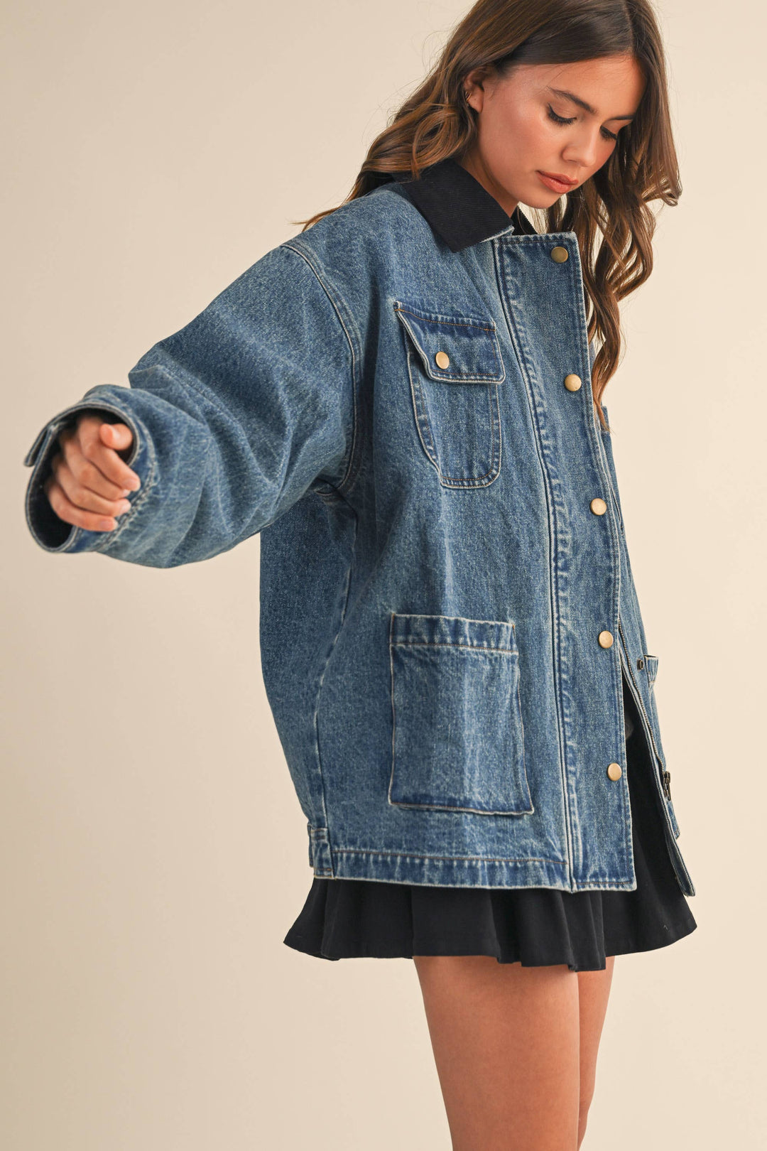The Corduroy-Collar Denim Jacket
