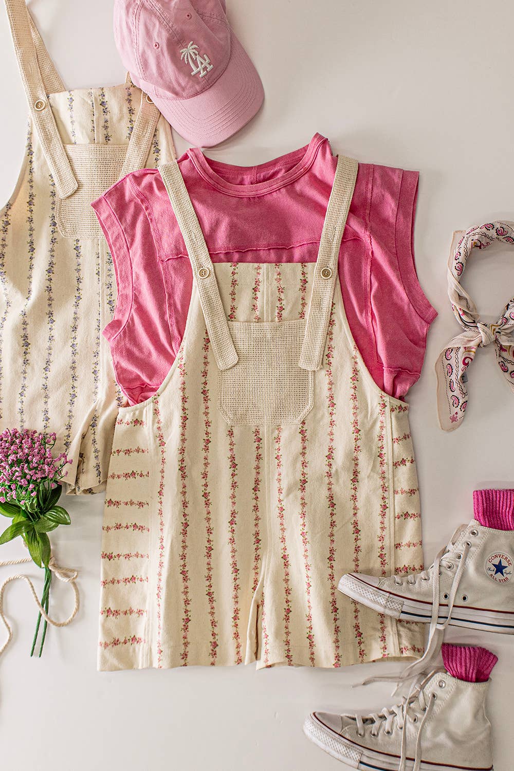 NP71069-Floral Print Casual Overall - Baycreek & Co