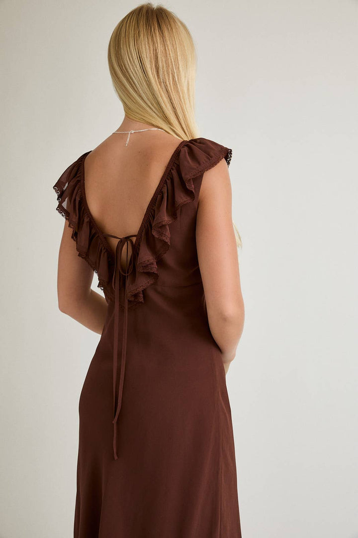 Mocha Ruffle Dress