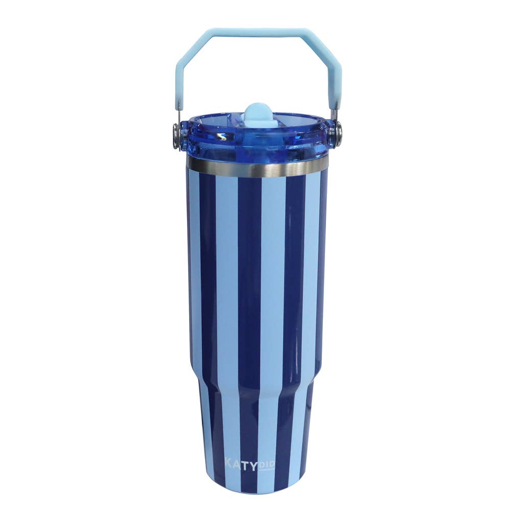 Blue Striped 30oz Tumbler