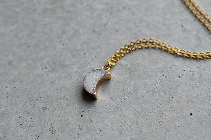 Druzy Moon Necklace