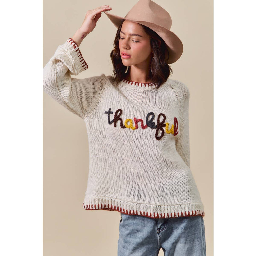 “Thankful” Sweater - Baycreek & Co