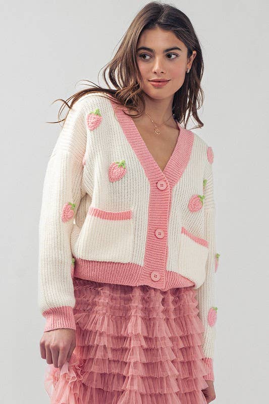 Strawberry Knit Cardigan