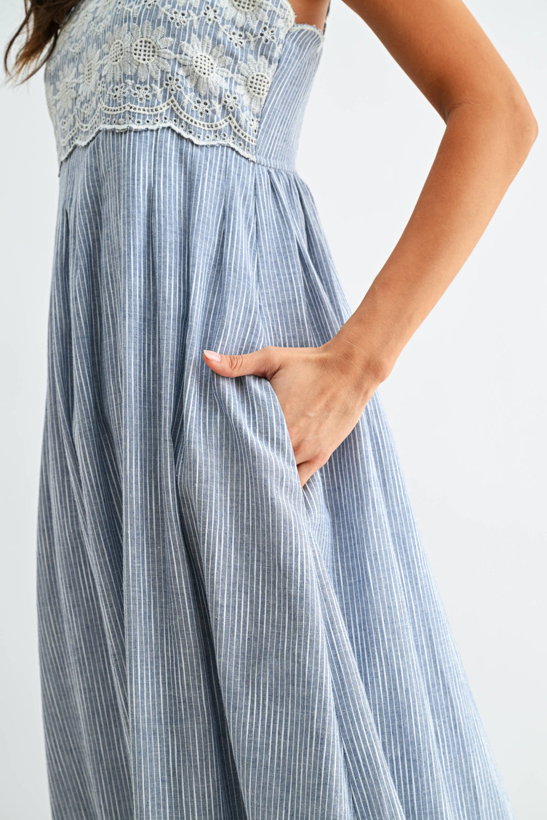 Pinstripe Midi Dress - Baycreek & Co