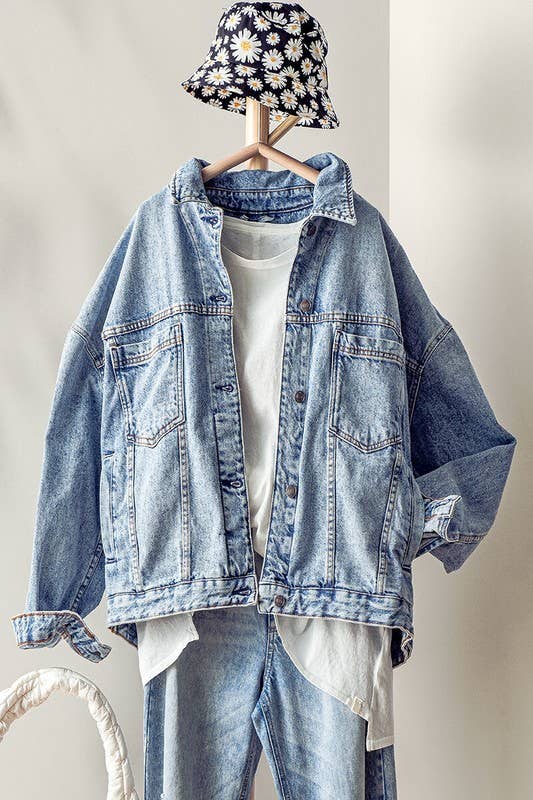 Pleat Western Denim Jacket