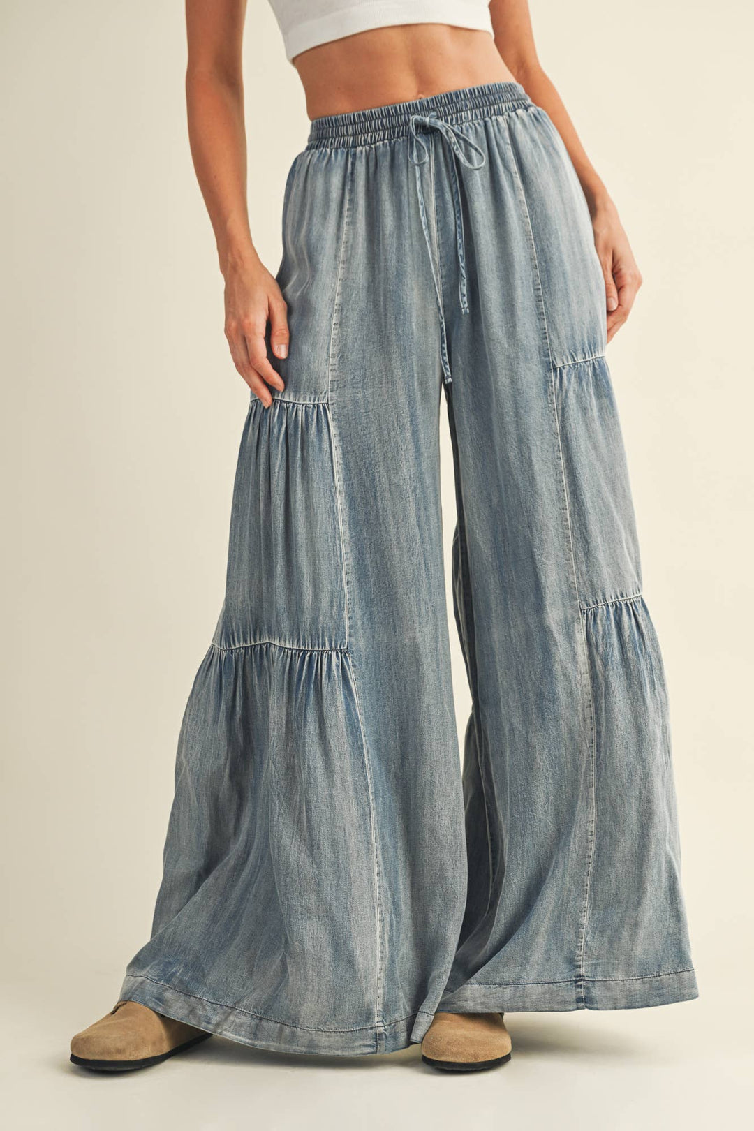 Wide Leg Ruffle Pants - Baycreek & Co