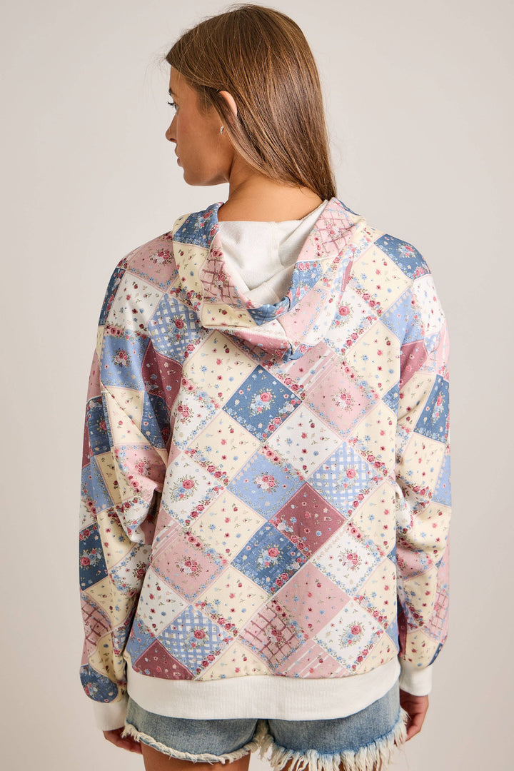 Patchwork Quilted Hoodie