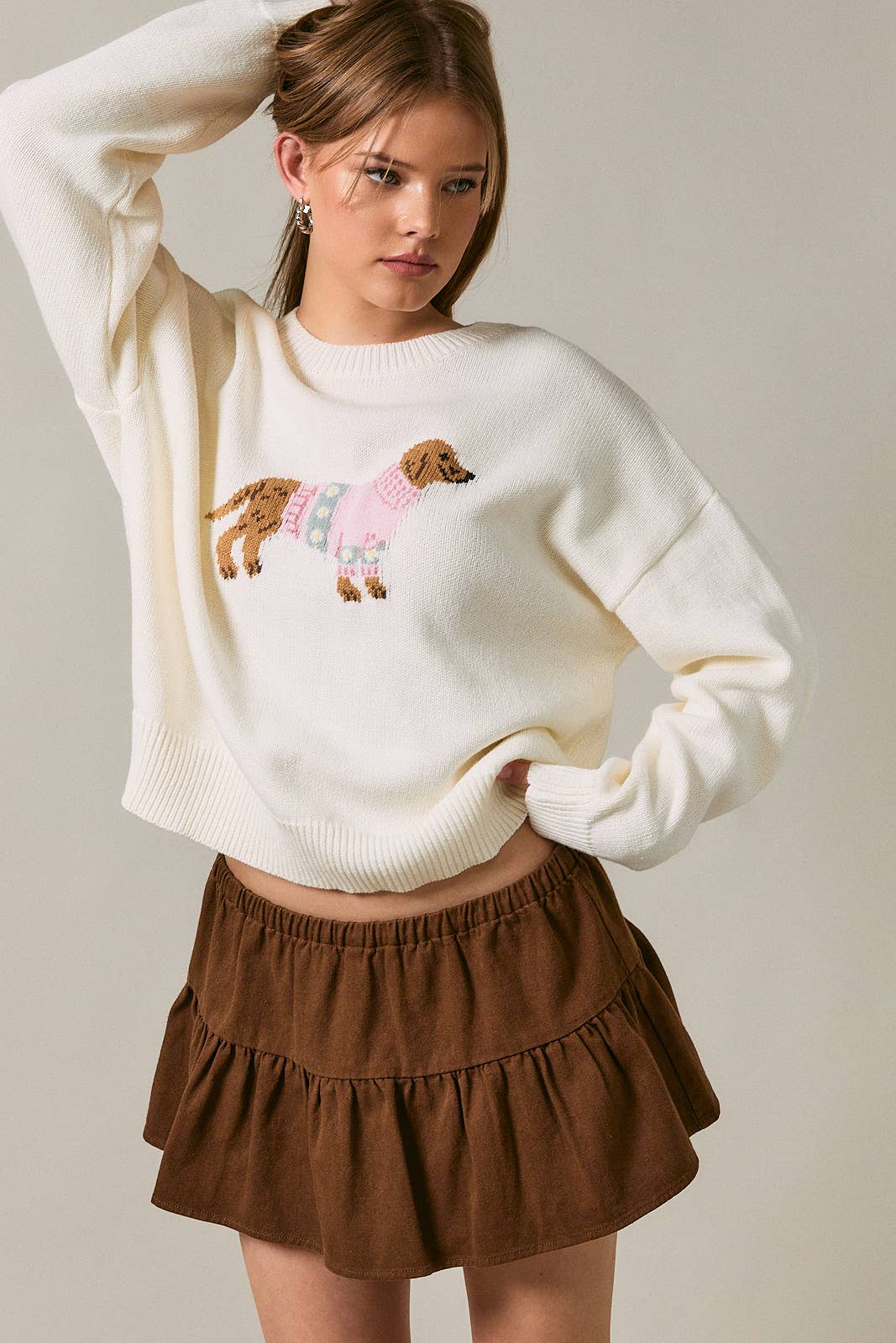 Puppy in Pink Sweater