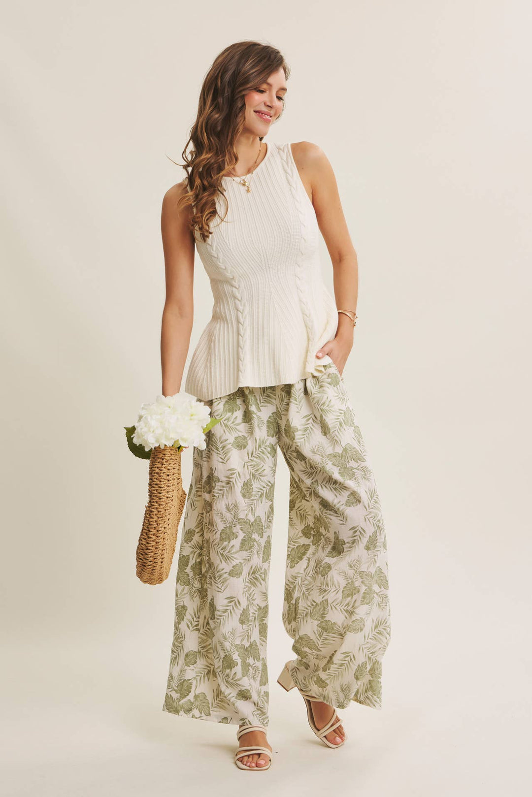Tropical Wide Leg Pants - Baycreek & Co