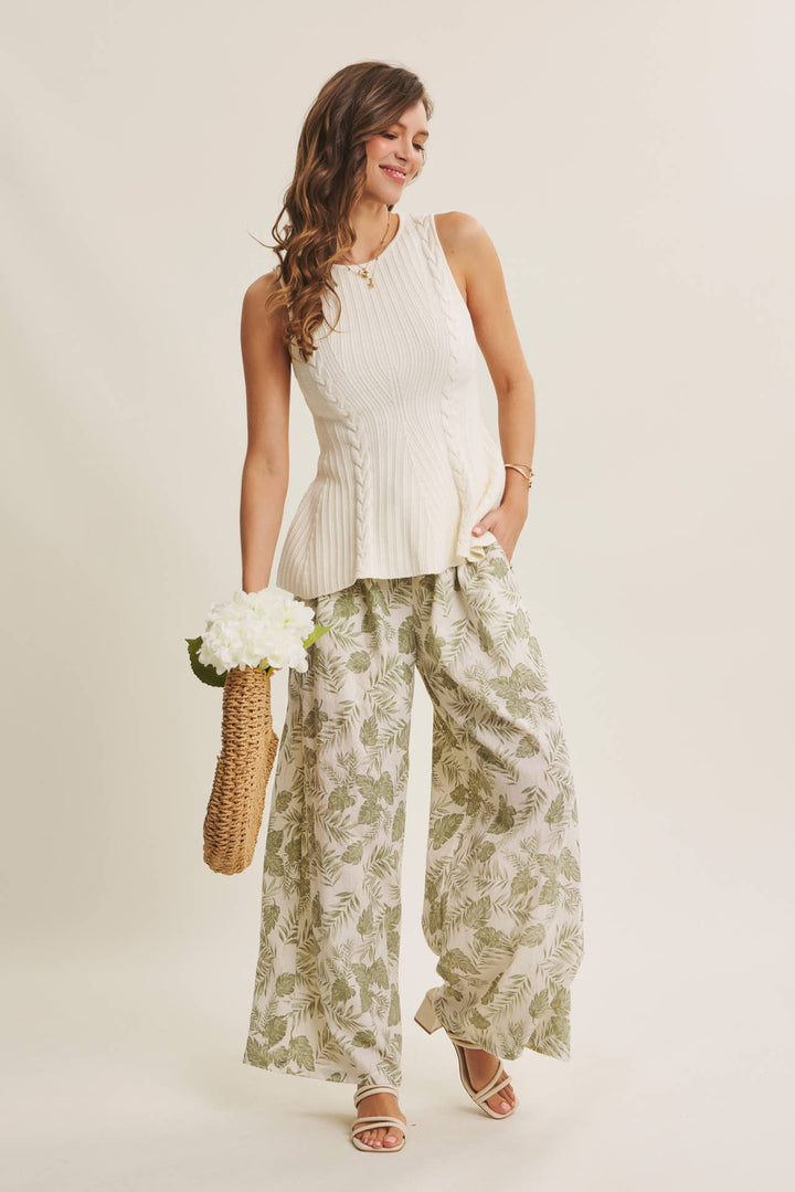 Tropical Wide Leg Pants - Baycreek & Co