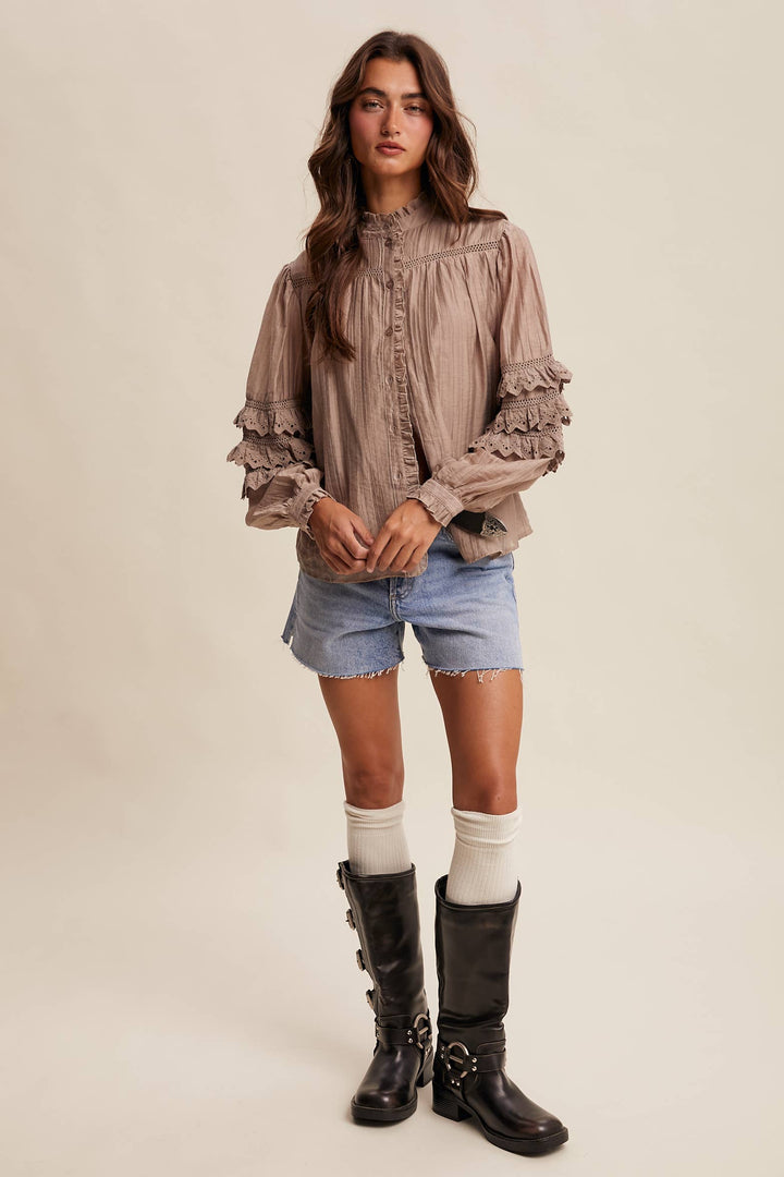 Clover Pintuck Blouse - Baycreek & Co