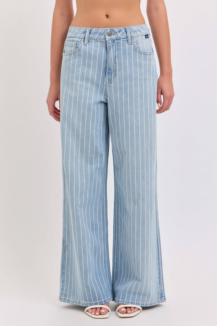 Striped Low Waisted Baggy Wide Leg - Baycreek & Co