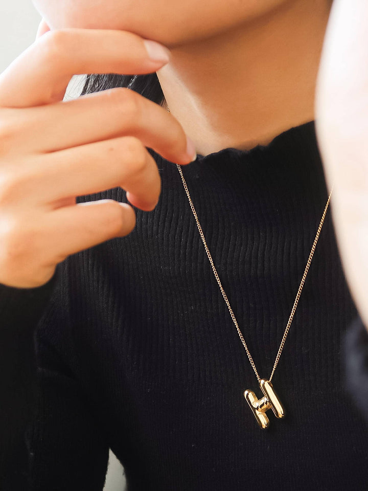 18K Balloon Initial Necklace
