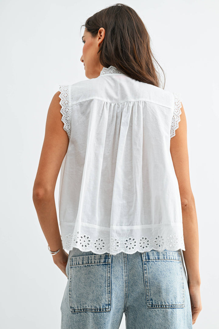 Broderie Cotton Blouse - Baycreek & Co