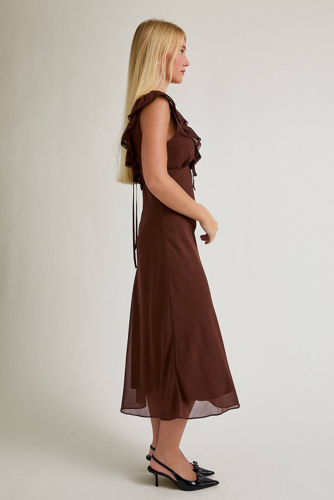 Mocha Ruffle Dress