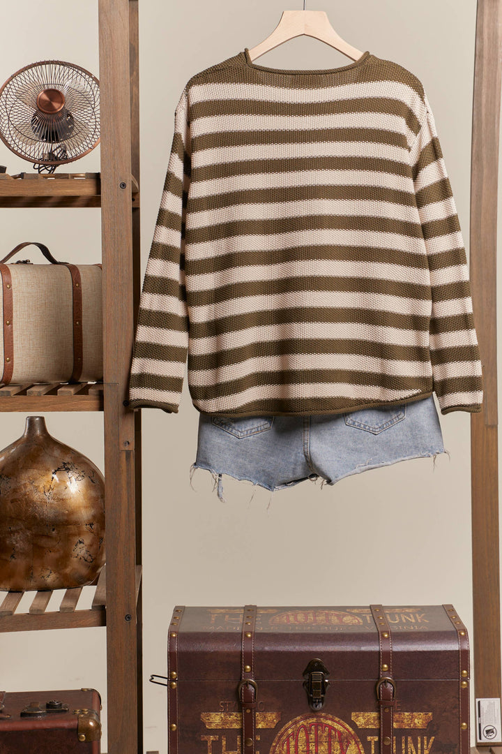 Casual Striped Sweater - Baycreek & Co