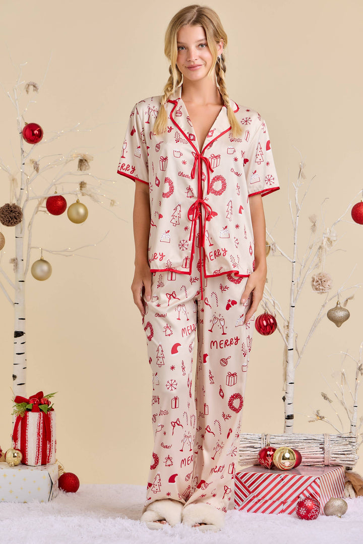Cheerful Holiday Pajama Set