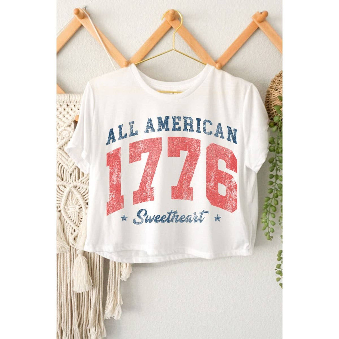 ALL AMERICAN 1776 SWEETHEART GRAPHIC CROP TOP - Baycreek & Co