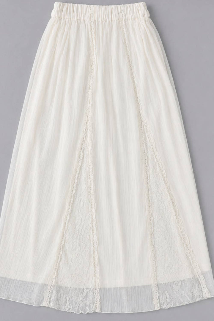 LACE PANEL CRINKLE SKIRT - Baycreek & Co