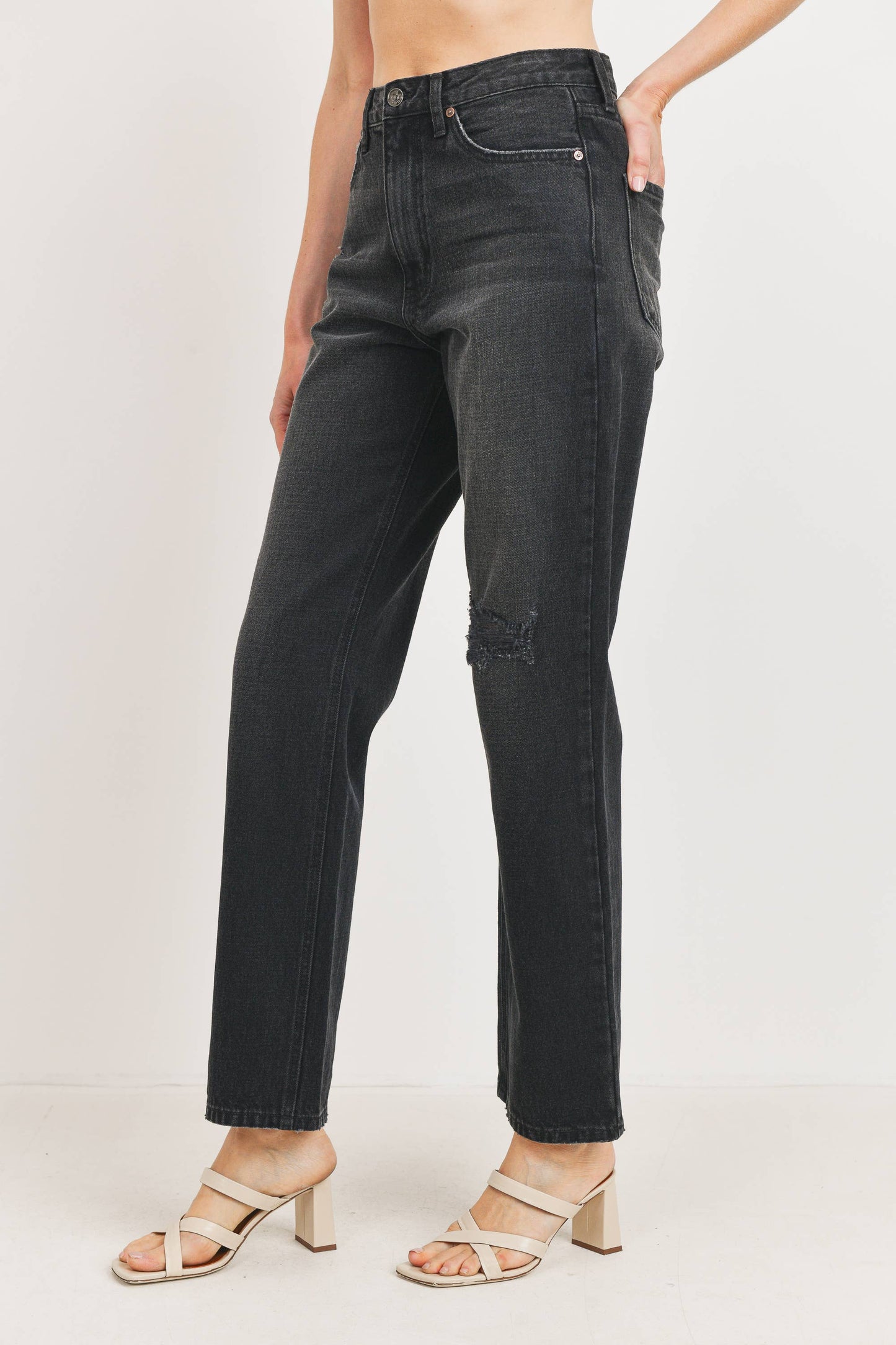 High Rise Long Straight Jean