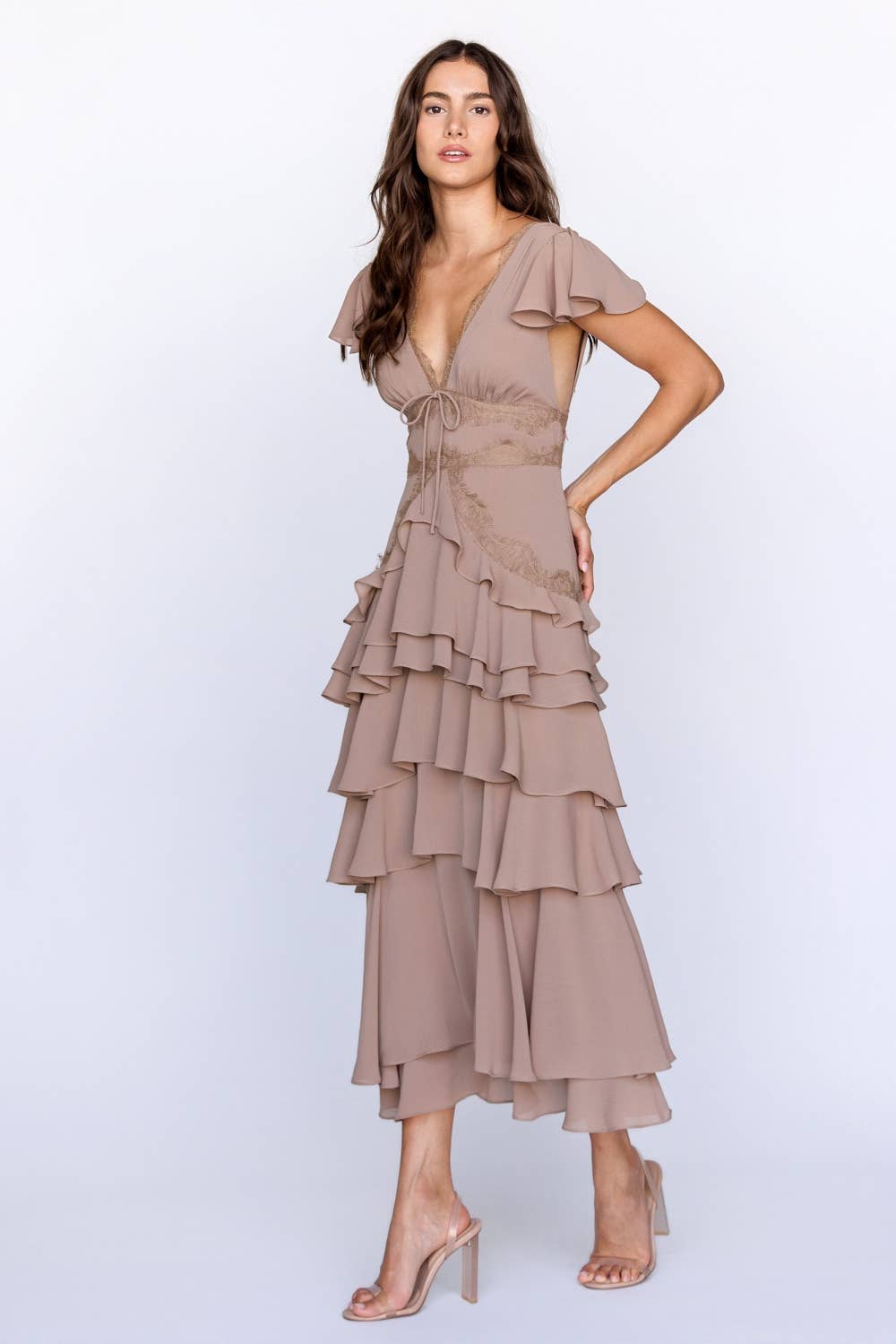 Tiered Ruffle Midi Dress