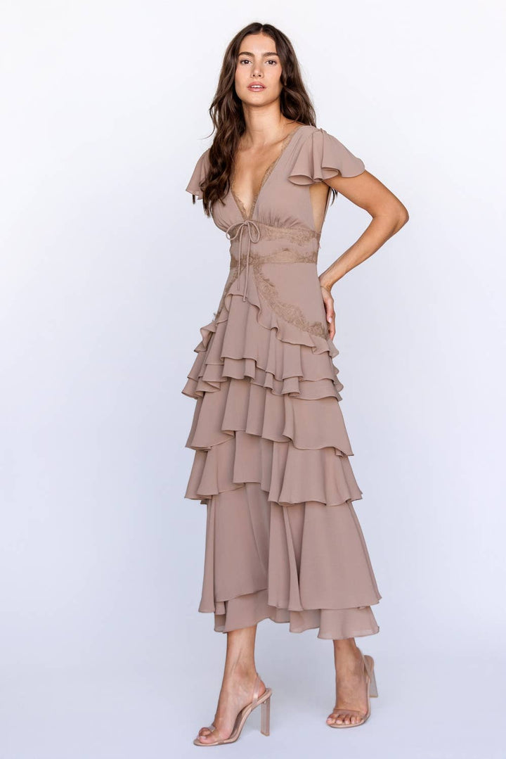 Tiered Ruffle Midi Dress