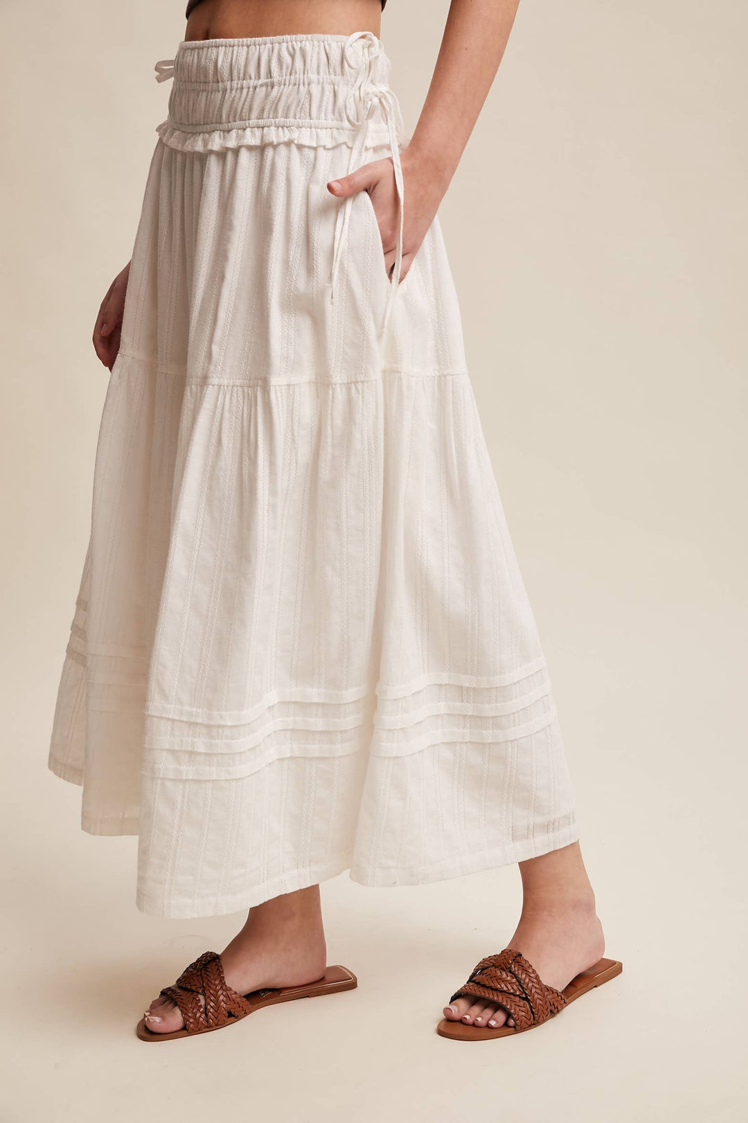Textured Cotton Maxi Skirt - Baycreek & Co