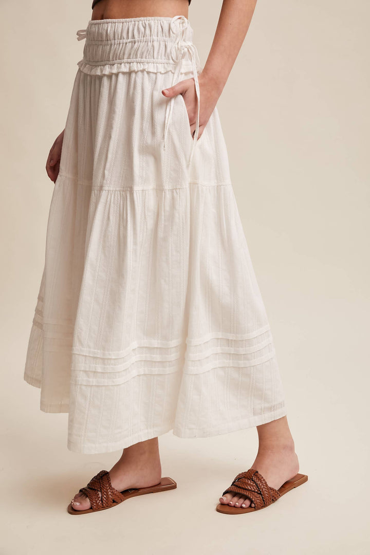 Textured Cotton Maxi Skirt - Baycreek & Co