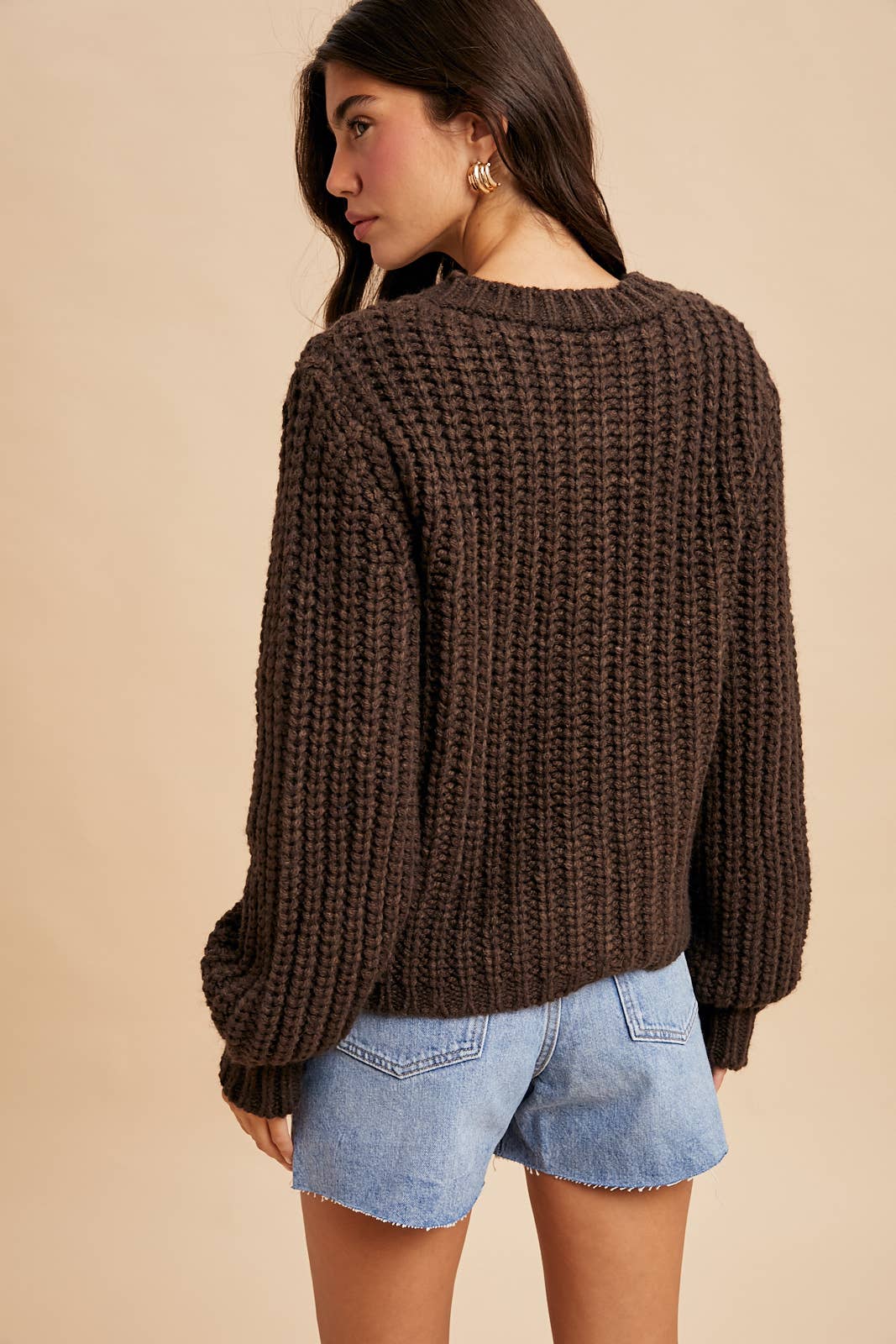 Mocha Chunky Cardigan
