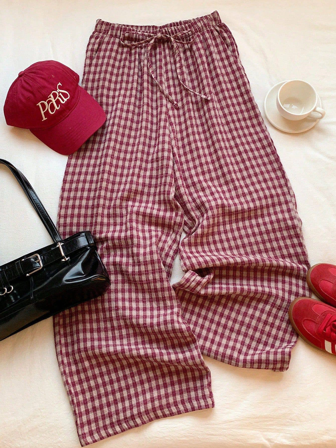 Plaid Wide Leg Pants - Baycreek & Co