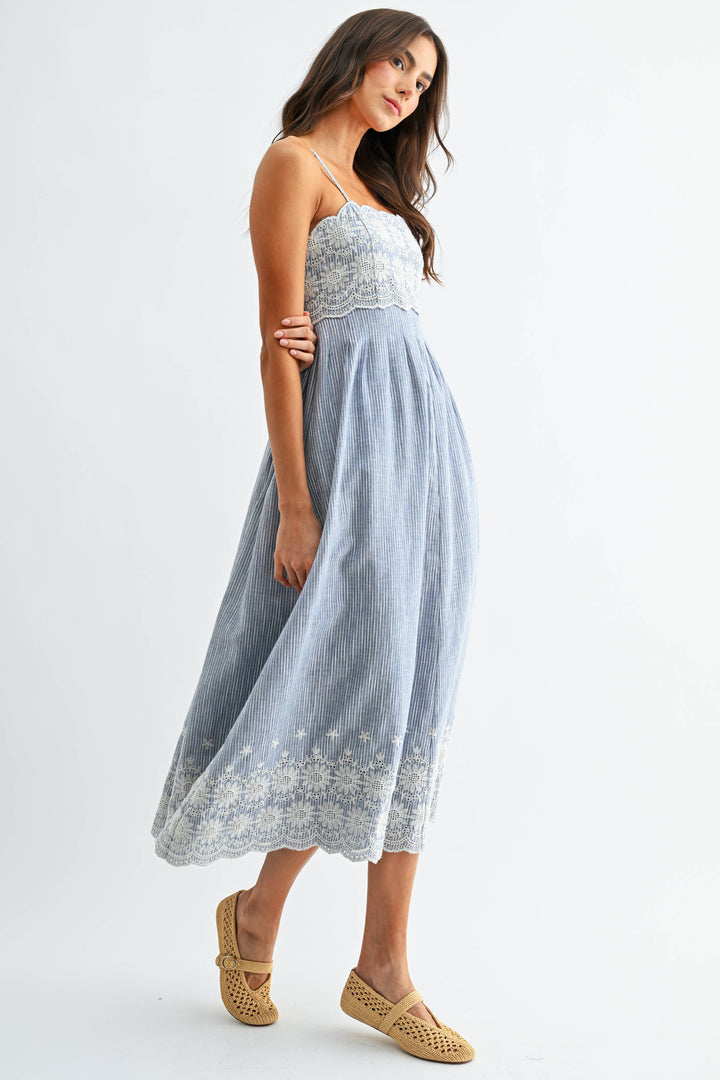 Pinstripe Midi Dress - Baycreek & Co