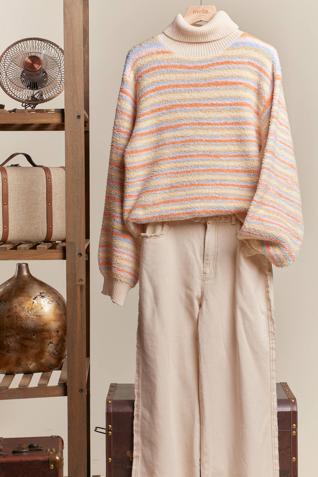 Turtle Neck Multi Striped Sweater - Baycreek & Co