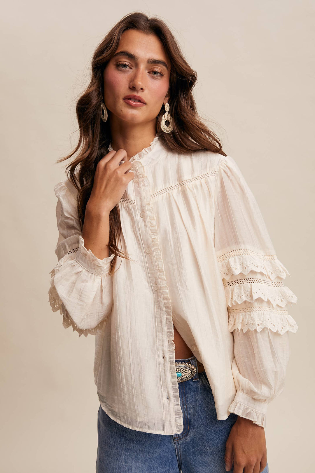 Clover Pintuck Blouse - Baycreek & Co