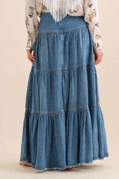 Chambray Maxi Skirt