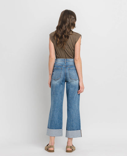 High Rise Cuffed Jeans