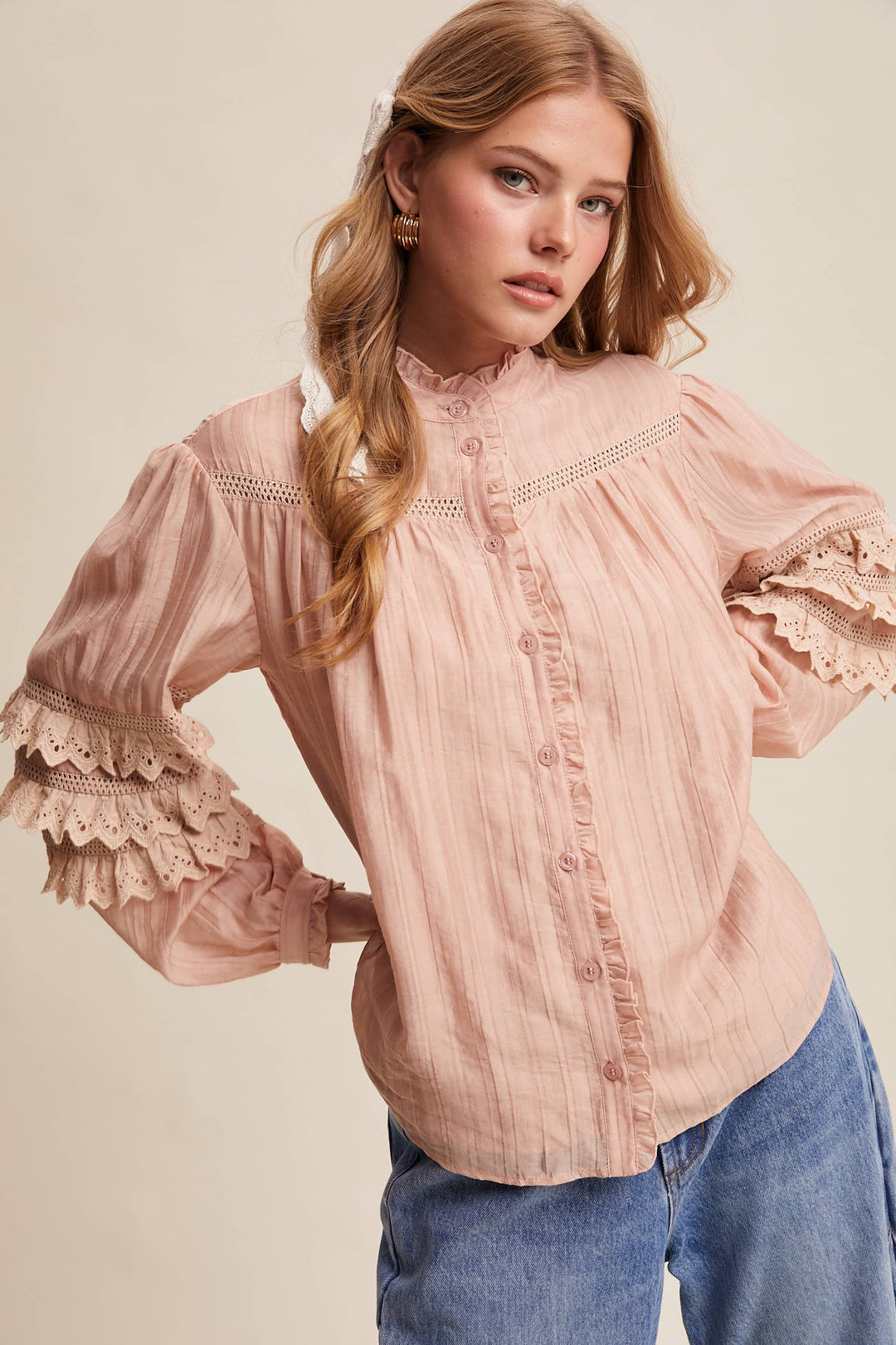 Clover Pintuck Blouse - Baycreek & Co