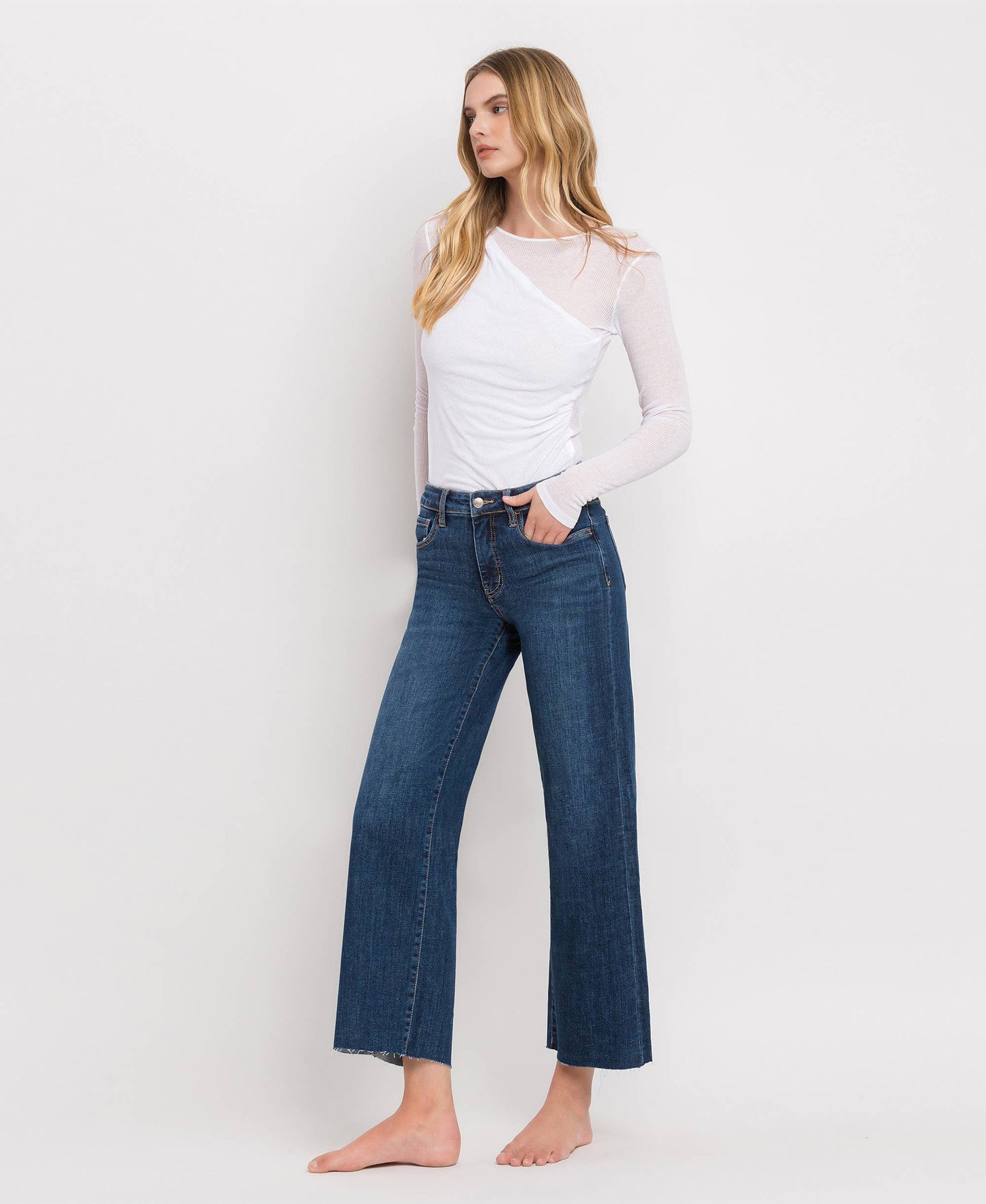 Mid Rise Wide Leg Jeans