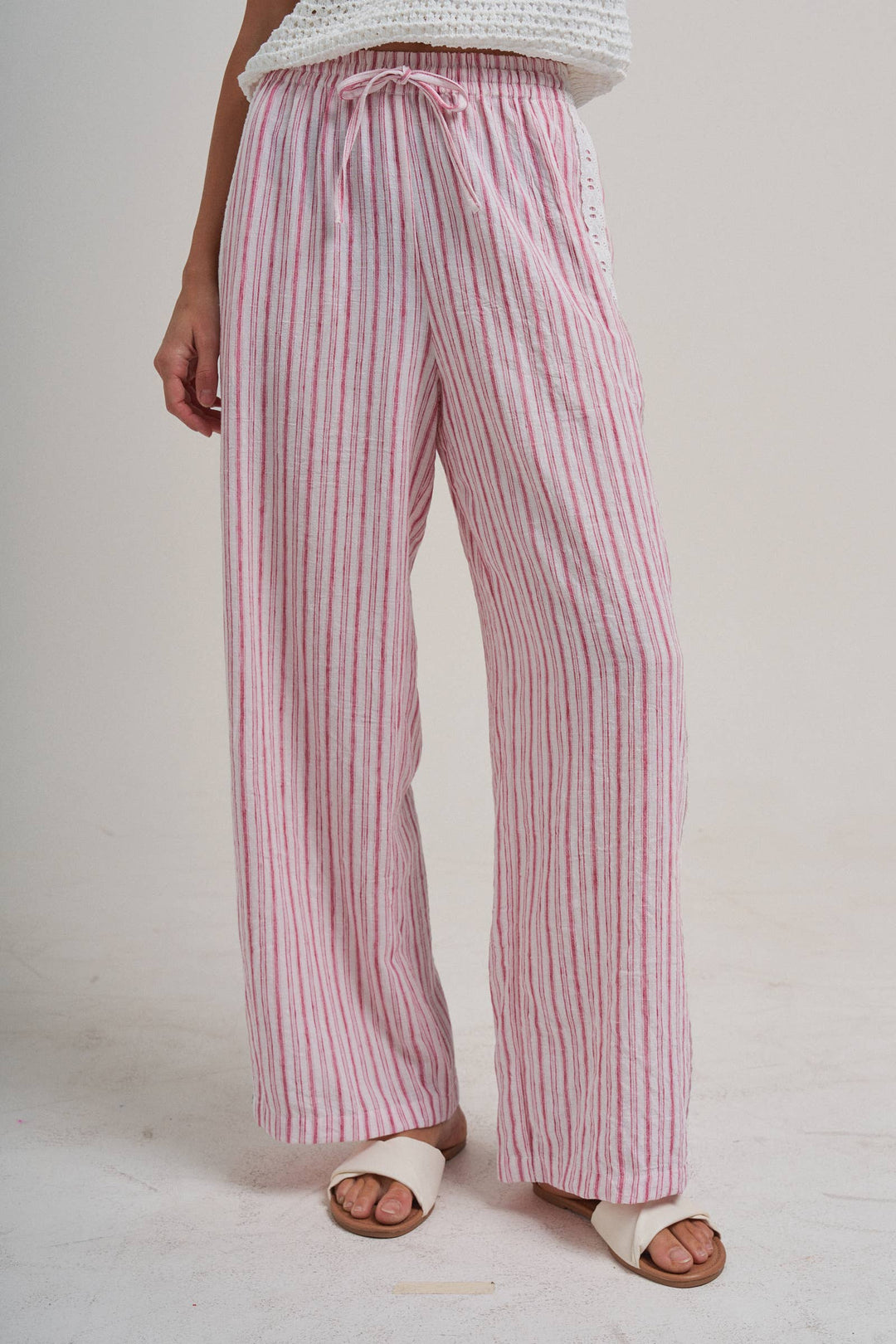 Pink Lace & Linen Bottoms