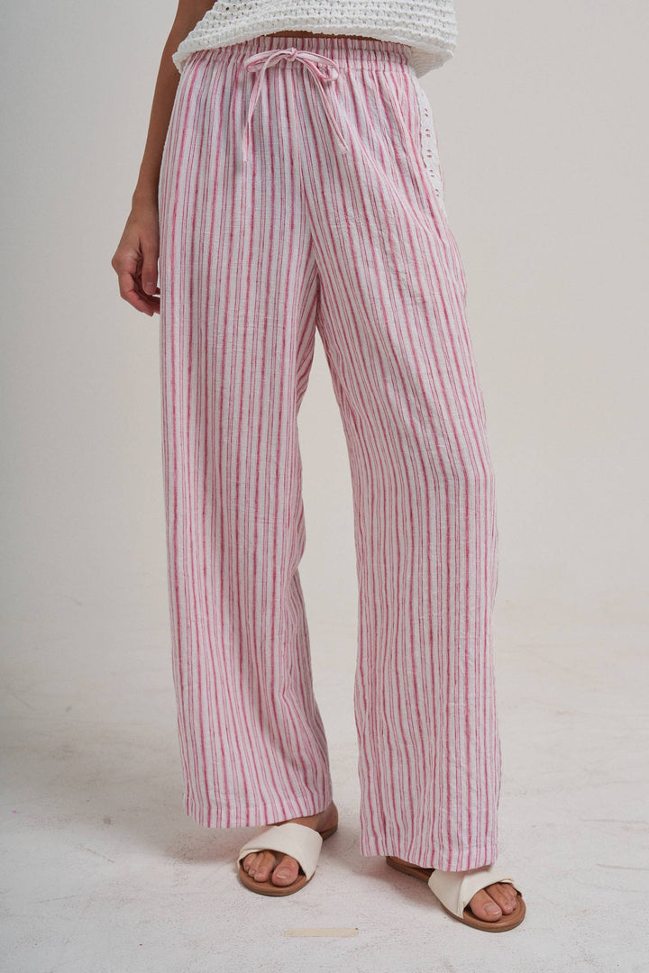 Pink Lace & Linen Bottoms