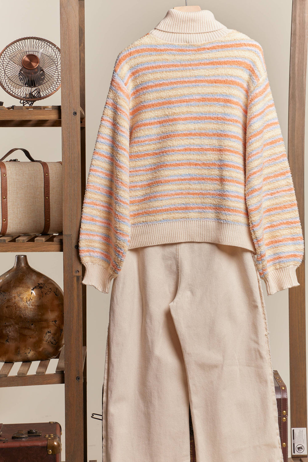 Turtle Neck Multi Striped Sweater - Baycreek & Co