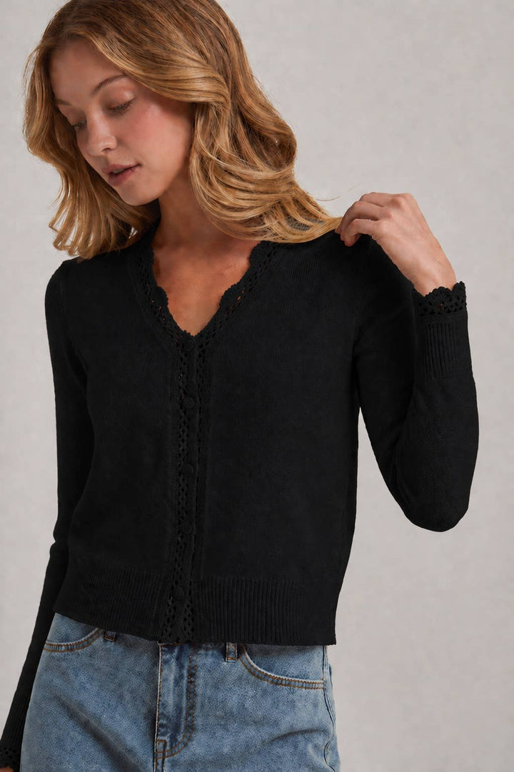 Lace Trim Cardigan
