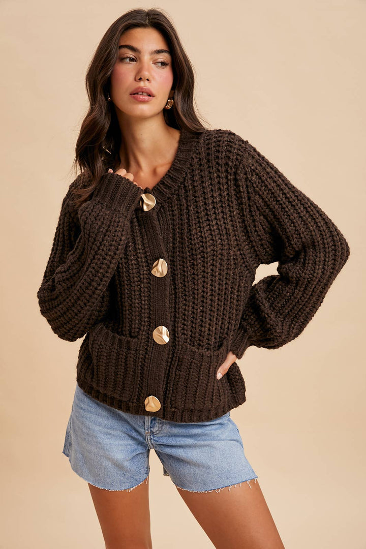 Mocha Chunky Cardigan