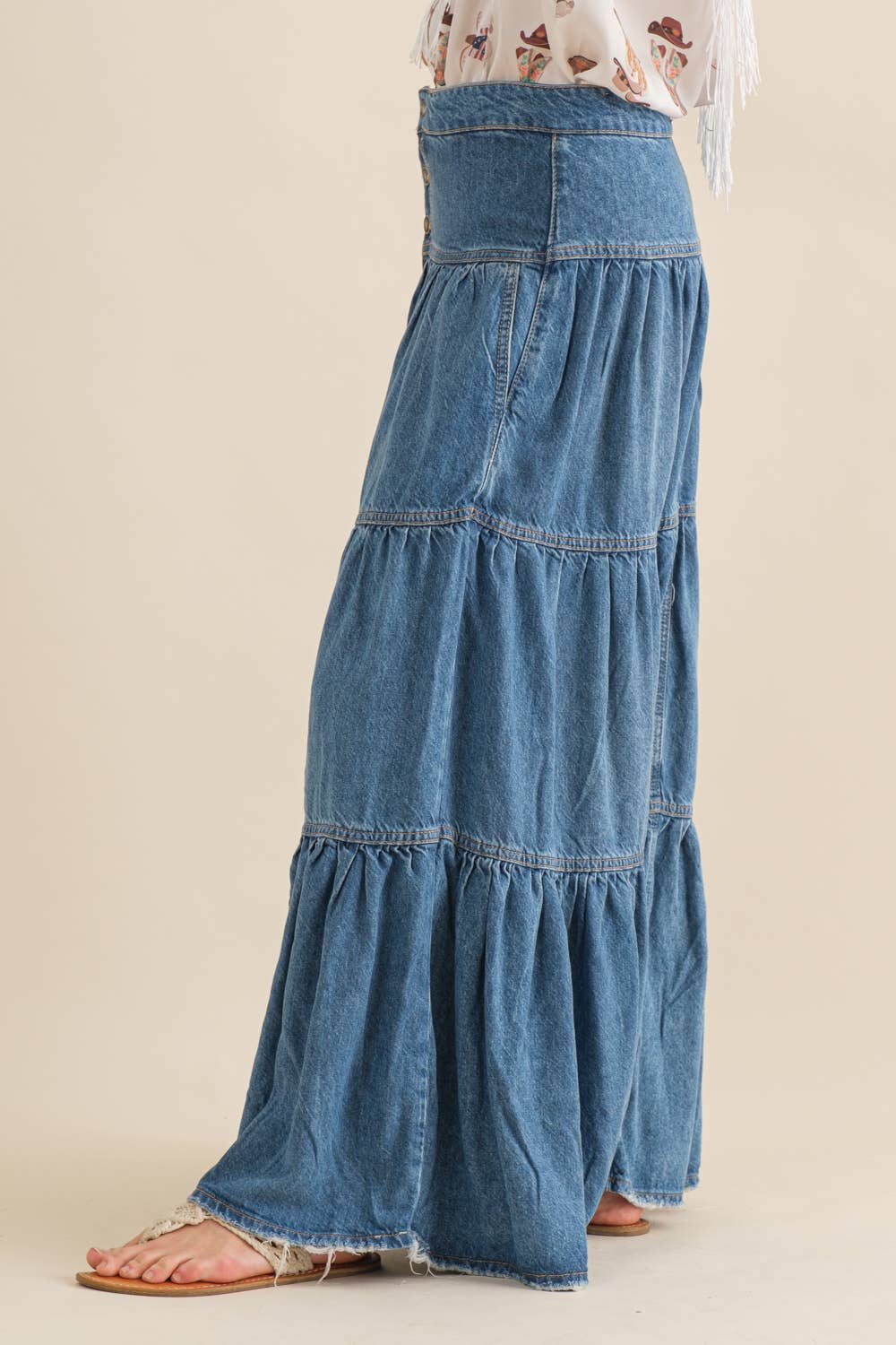 Chambray Maxi Skirt