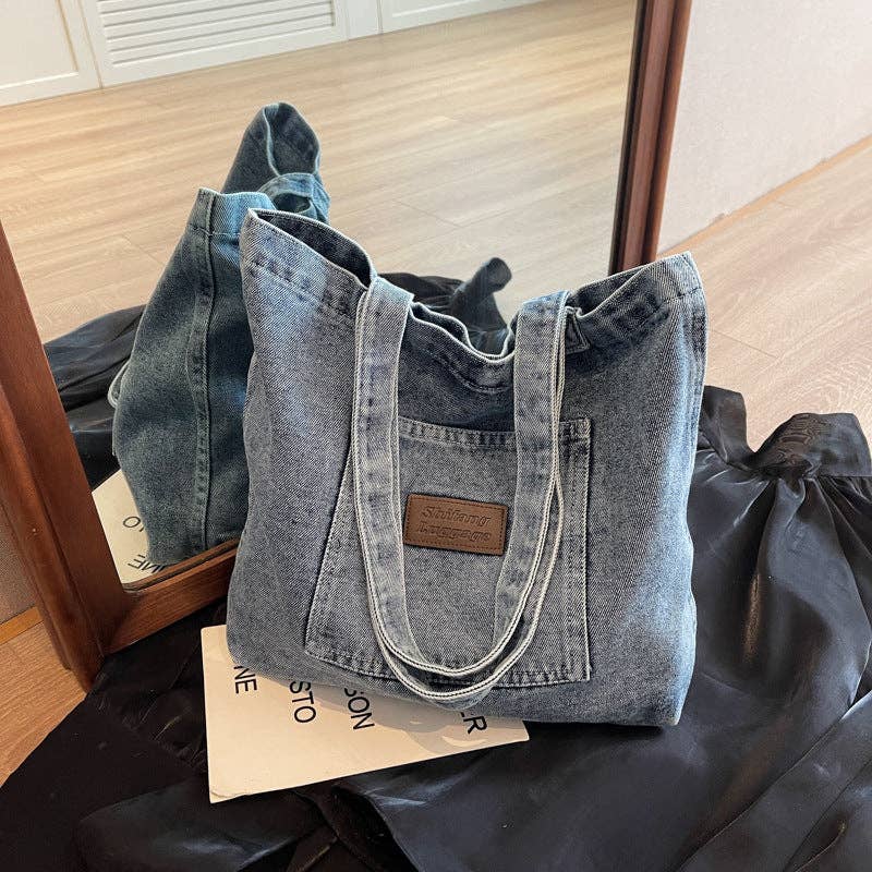 2+ Washed Pocket Demin Shoulder Bags DPB0317 - Baycreek & Co