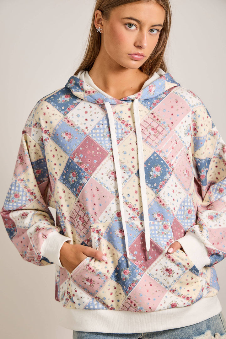 Patchwork Quilted Hoodie